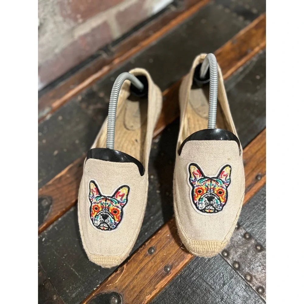 Soludos Women's Frenchie Embroidered Platform Espadrille Flats 10
